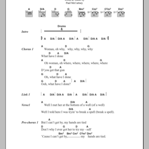 Paul McCartney Oh Woman, Oh Why Musik Noten - Guitar Chords/Lyrics - 100267-0