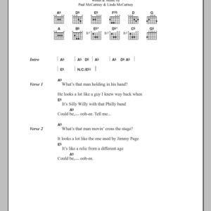Paul McCartney Rockshow Musik Noten - Guitar Chords/Lyrics - 100315-0