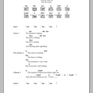 Paul McCartney The Pound Is Sinking Musik Noten - Guitar Chords/Lyrics - 100276-0