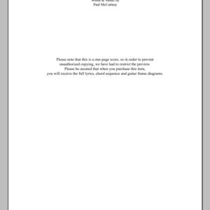Paul McCartney We're Open Tonight Musik Noten - Guitar Chords/Lyrics - 100316-0