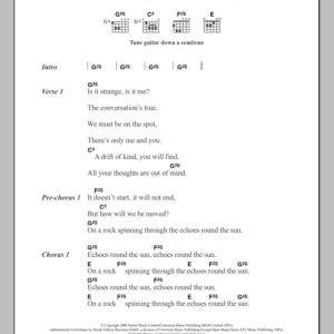 Paul Weller Echoes Round The Sun Musik Noten - Guitar Chords/Lyrics - 104114-0