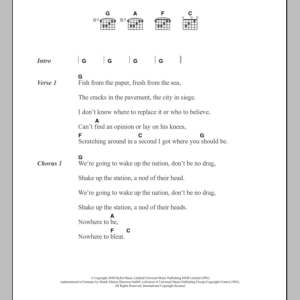 Paul Weller Wake Up The Nation Musik Noten - Guitar Chords/Lyrics - 108633-0