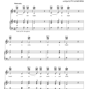 Pentatonix Silent Night Musik Noten - Piano, Vocal & Guitar Chords - 173962-0
