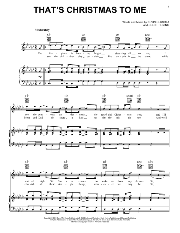 Pentatonix That's Christmas To Me Musik Noten - Piano, Vocal & Guitar Chords - 173967-0