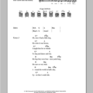 Peter, Paul & Mary Autumn To May Musik Noten - Guitar Chords/Lyrics - 95774-0