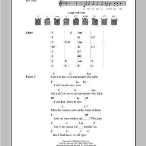 Peter, Paul & Mary Don't Think Twice, It's All Right Musik Noten - Guitar Chords/Lyrics - 95763-0