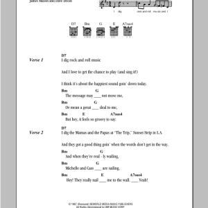 Peter, Paul & Mary I Dig Rock And Roll Music Musik Noten - Guitar Chords/Lyrics - 95768-0