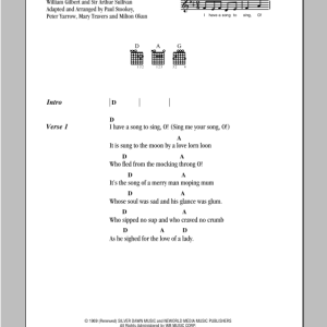 Peter, Paul & Mary I Have A Song To Sing, O! Musik Noten - Guitar Chords/Lyrics - 95760-0