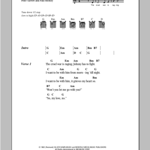 Peter, Paul & Mary The Cruel War Musik Noten - Guitar Chords/Lyrics - 95761-0