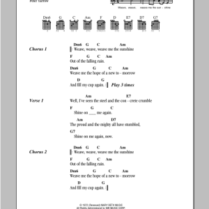 Peter, Paul & Mary Weave Me The Sunshine Musik Noten - Guitar Chords/Lyrics - 95759-0