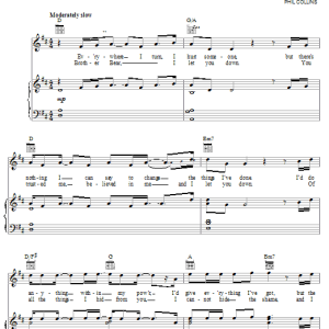 Phil Collins No Way Out (from Brother Bear) Musik Noten - Piano, Vocal & Guitar Chords - 25603-0