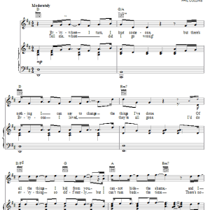 Phil Collins No Way Out (Pop Version) Musik Noten - Piano, Vocal & Guitar Chords - 25605-0