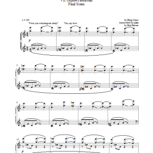 Philip Glass Orphee Suite For Piano, VII. Orphee's Bedroom Final Scene Musik Noten - Piano Solo - 42358-0