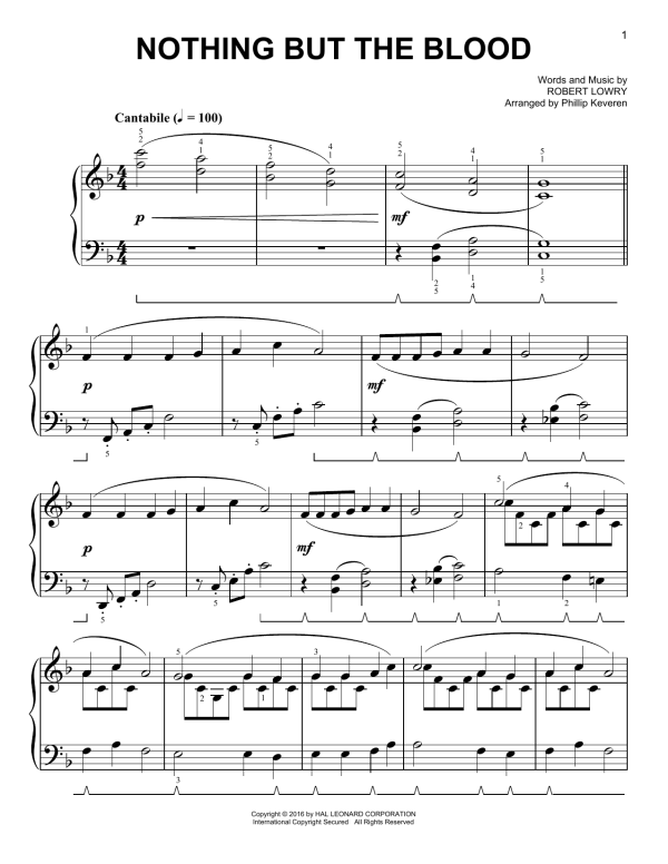 Phillip Keveren Nothing But The Blood [Classical version] (arr. Phillip Keveren) Musik Noten - Easy Piano - 171908-0