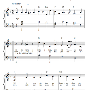 Phillips Brooks O Little Town Of Bethlehem (arr. Phillip Keveren) Musik Noten - Big Note Piano - 58475-0