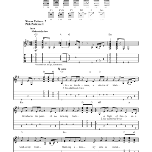 Pink Floyd Learning To Fly Musik Noten - Easy Guitar Tab - 161986-0