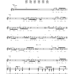 Pink Floyd On The Turning Away Musik Noten - Guitar Tab - 158725-0