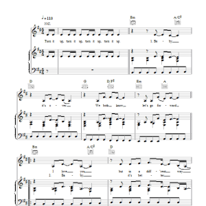 Pixie Lott Turn It Up Musik Noten - Piano, Vocal & Guitar Chords - 102531-0