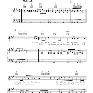 Prince Raspberry Beret Musik Noten - Piano, Vocal & Guitar Chords - 37484-0
