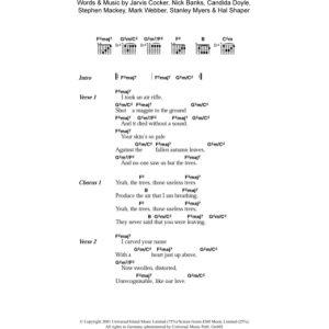 Pulp The Trees Musik Noten - Guitar Chords/Lyrics - 108388-0