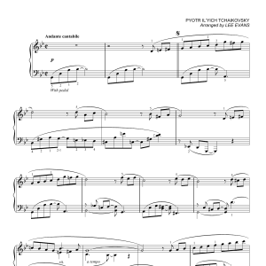 Pyotr Il'yich Tchaikovsky Barcarolle In G Minor ("June"), Op. 37, No. 6 (arr. Lee Evans) Musik Noten - Piano Solo - 163920-0