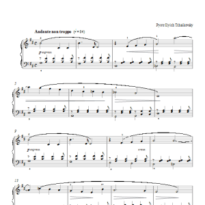Pyotr Il'yich Tchaikovsky None But The Lonely Heart, Op. 6, No. 6 Musik Noten - Piano Solo - 26040-0