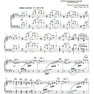 Pyotr Il'yich Tchaikovsky November: Troika Musik Noten - Piano Solo - 72532-0