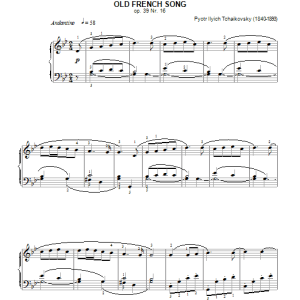 Pyotr Il'yich Tchaikovsky Old French Song, Op.39, No.16 Musik Noten - Piano Solo - 46195-0