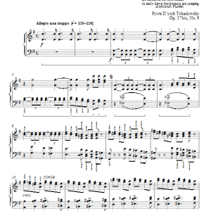 Pyotr Il'yich Tchaikovsky September: The Hunt Musik Noten - Piano Solo - 72530-0