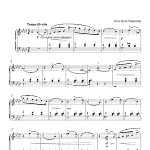 Pyotr Il'yich Tchaikovsky Valse Sentimentale, Op. 51, No. 6 Musik Noten - Piano Solo - 26046-0