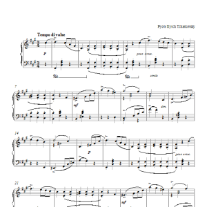Pyotr Il'yich Tchaikovsky Waltz in F# Minor Musik Noten - Piano Solo - 26058-0