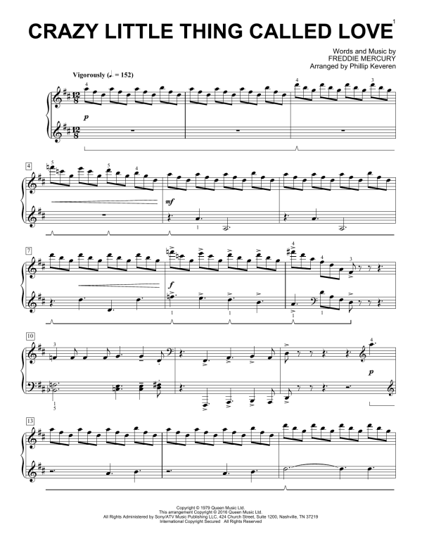 Queen Crazy Little Thing Called Love [Classical version] (arr. Phillip Keveren) Musik Noten - Piano Solo - 171579-0