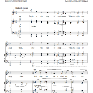 Ralph Vaughan Williams Bright Is The Ring Of Words Musik Noten - Piano & Vocal - 64955-0
