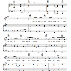 Randy Houser Runnin' Outta Moonlight Musik Noten - Piano, Vocal & Guitar Chords - 99121-0