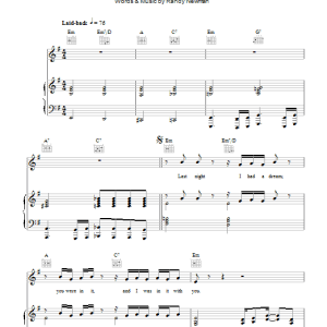 Randy Newman Last Night I Had A Dream Musik Noten - Piano, Vocal & Guitar Chords - 103464-0