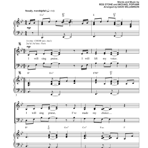 Regi Stone I Will Sing Praise Musik Noten - SATB Choir - 161197-0