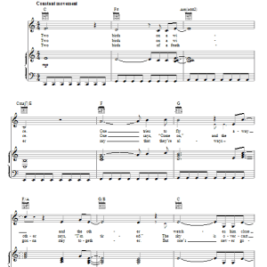 Regina Spektor Two Birds Musik Noten - Piano, Vocal & Guitar Chords - 73436-0