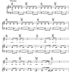 Regina Spektor Wallet Musik Noten - Piano, Vocal & Guitar Chords - 73437-0