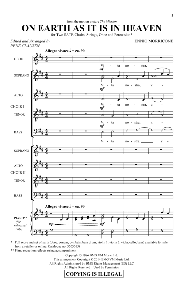 Rene Clausen On Earth As It Is In Heaven Musik Noten - SATB Choir - 158097-0