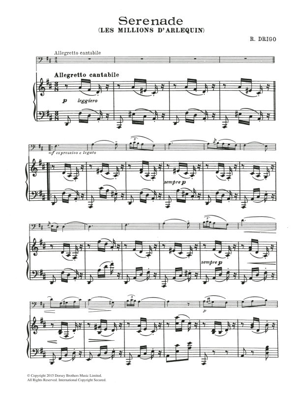 Riccardo Drigo Serenade (From Millions D'Arlequin) Musik Noten - Cello Solo - 120722-0