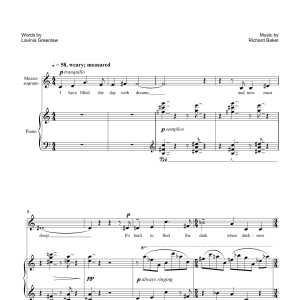Richard Baker English Lullaby (for mezzo-soprano and piano) Musik Noten - Piano & Vocal - 45945-0