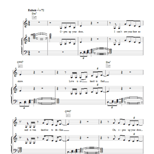 Richard Hawley Open Up Your Door Musik Noten - Piano, Vocal & Guitar Chords - 100522-0
