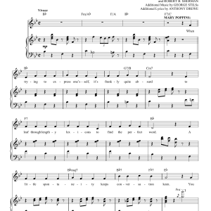 Richard & Robert Sherman Supercalifragilisticexpialidocious (from Mary Poppins) Musik Noten - Piano & Vocal - 164575-0