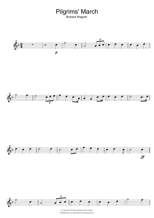 Richard Wagner Pilgrims' March Musik Noten - Alto Sax Solo - 105560-0