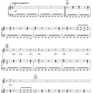 Rick James Can't Stop Musik Noten - Piano, Vocal & Guitar Chords - 21633-0