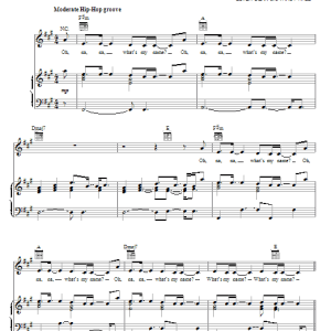 Rihanna featuring Drake What's My Name? Musik Noten - Piano, Vocal & Guitar Chords - 77480-0
