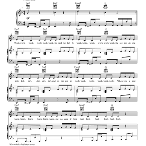 Rihanna featuring Drake Work Musik Noten - Piano, Vocal & Guitar Chords - 167168-0
