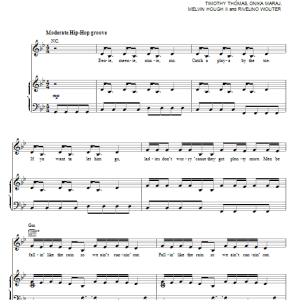 Rihanna Raining Men Musik Noten - Piano, Vocal & Guitar Chords - 84694-0