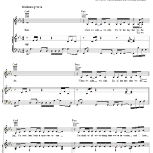 Rihanna We Ride Musik Noten - Piano, Vocal & Guitar Chords - 56408-0