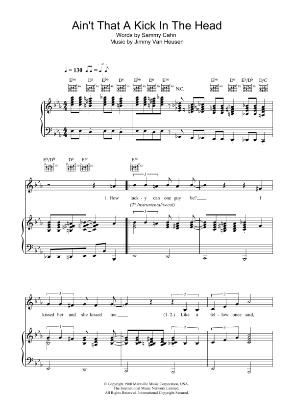 Robbie Williams Ain't That A Kick In The Head Musik Noten - Piano, Vocal & Guitar Chords - 32603-0